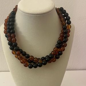 Double strand beaded necklace